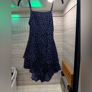 Navy Polka Dot Romper